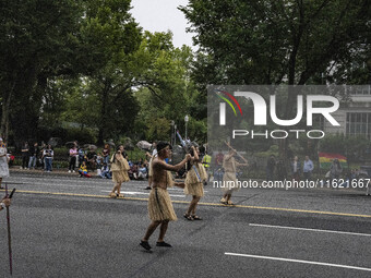 A parade takes place in Washington, DC, USA, on September 29, 2024, for Hispanic Heritage Month. (