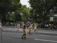 A parade takes place in Washington, DC, USA, on September 29, 2024, for Hispanic Heritage Month. (