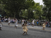 A parade takes place in Washington, DC, USA, on September 29, 2024, for Hispanic Heritage Month. (