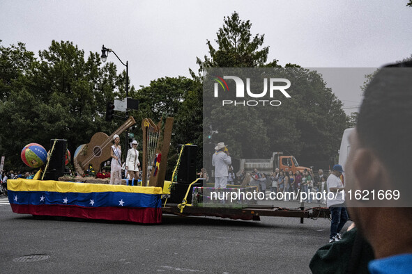 A parade takes place in Washington, DC, USA, on September 29, 2024, for Hispanic Heritage Month. 