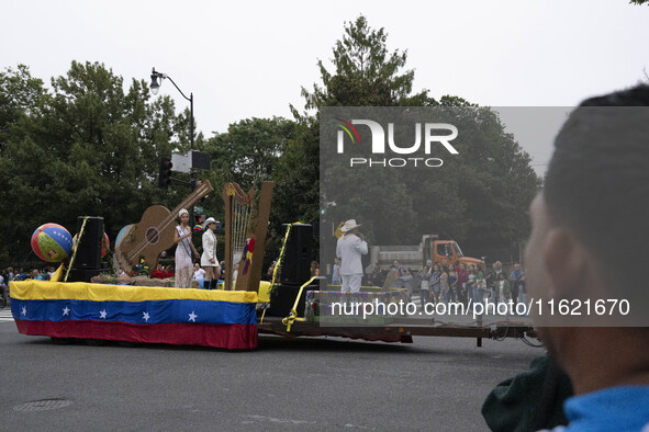 A parade takes place in Washington, DC, USA, on September 29, 2024, for Hispanic Heritage Month. 