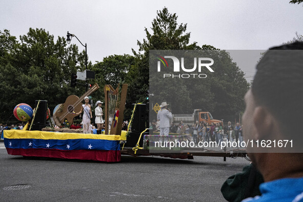 A parade takes place in Washington, DC, USA, on September 29, 2024, for Hispanic Heritage Month. 