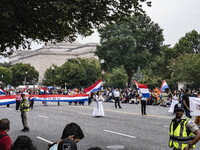 A parade takes place in Washington, DC, USA, on September 29, 2024, for Hispanic Heritage Month. (