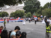 A parade takes place in Washington, DC, USA, on September 29, 2024, for Hispanic Heritage Month. (