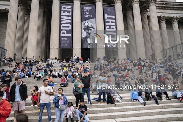 A parade takes place in Washington, DC, USA, on September 29, 2024, for Hispanic Heritage Month. 