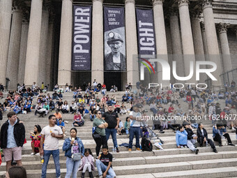 A parade takes place in Washington, DC, USA, on September 29, 2024, for Hispanic Heritage Month. (