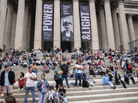 A parade takes place in Washington, DC, USA, on September 29, 2024, for Hispanic Heritage Month. (