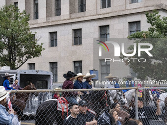 A parade takes place in Washington, DC, USA, on September 29, 2024, for Hispanic Heritage Month. (