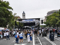 A parade takes place in Washington, DC, USA, on September 29, 2024, for Hispanic Heritage Month. (