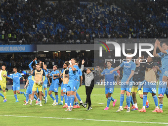 Players of SSC Napoli celebrates at the end of  the Serie A match between SSC Napoli and AC Monza at Stadio Diego Armando Maradona Naples It...