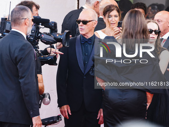 Michael Keaton attends the red carpet for the premiere of Beetlejuice Beetlejuice during the 81st Venice International Film Festival at Pala...