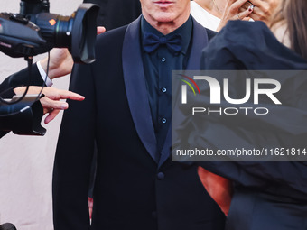 Michael Keaton attends the red carpet for the premiere of Beetlejuice Beetlejuice during the 81st Venice International Film Festival at Pala...