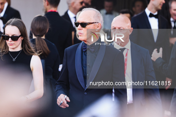 Michael Keaton attends the red carpet for the premiere of Beetlejuice Beetlejuice during the 81st Venice International Film Festival at Pala...