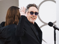 Tim Burton attends the red carpet for the premiere of Beetlejuice Beetlejuice during the 81st Venice International Film Festival at Palazzo...