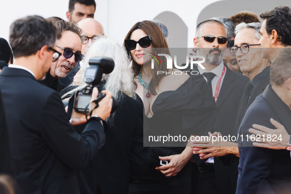 Monica Bellucci attends the red carpet for the premiere of Beetlejuice Beetlejuice during the 81st Venice International Film Festival at Pal...