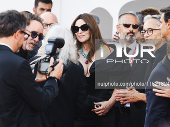 Monica Bellucci attends the red carpet for the premiere of Beetlejuice Beetlejuice during the 81st Venice International Film Festival at Pal...