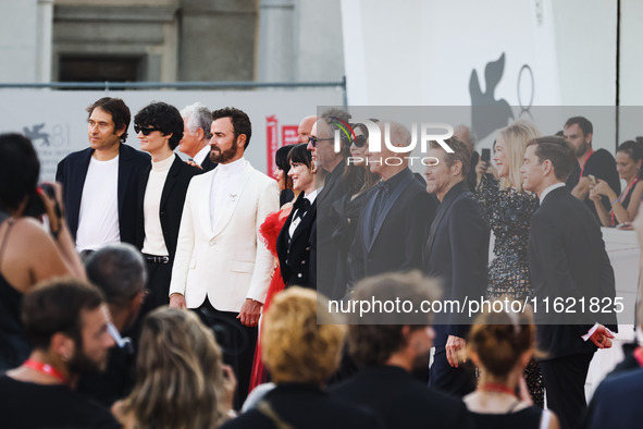 The cast attends the red carpet for the premiere of Beetlejuice Beetlejuice during the 81st Venice International Film Festival at Palazzo de...