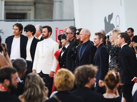 The cast attends the red carpet for the premiere of Beetlejuice Beetlejuice during the 81st Venice International Film Festival at Palazzo de...