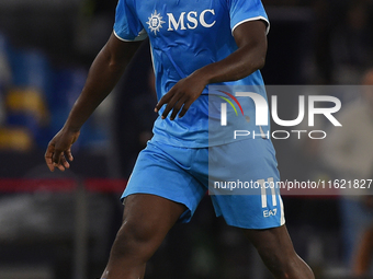 Romelu Lukaku of SSC Napoli during the Serie A match between SSC Napoli and AC Monza at Stadio Diego Armando Maradona Naples Italy on 29 Sep...