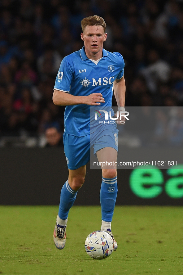 Scott McTominay of SSC Napoli during the Serie A match between SSC Napoli and AC Monza at Stadio Diego Armando Maradona Naples Italy on 29 S...