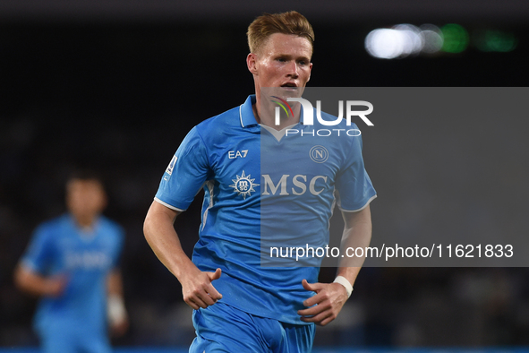 Scott McTominay of SSC Napoli during the Serie A match between SSC Napoli and AC Monza at Stadio Diego Armando Maradona Naples Italy on 29 S...