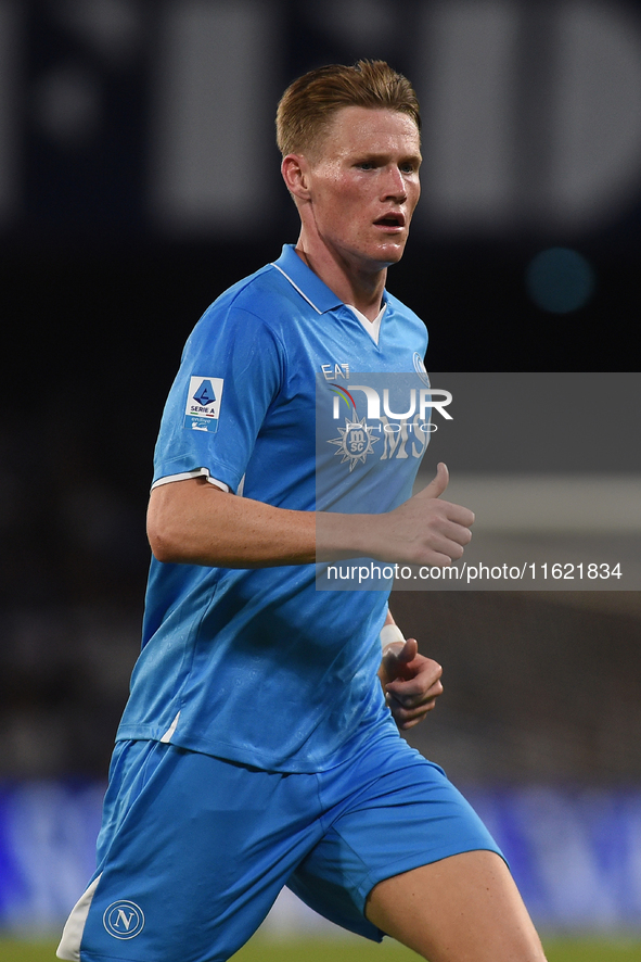 Scott McTominay of SSC Napoli during the Serie A match between SSC Napoli and AC Monza at Stadio Diego Armando Maradona Naples Italy on 29 S...