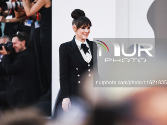 Winona Ryder attends the red carpet for the premiere of Beetlejuice Beetlejuice during the 81st Venice International Film Festival at Palazz...