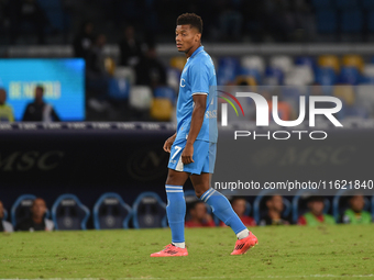 David Neres of SSC Napoli during the Serie A match between SSC Napoli and AC Monza at Stadio Diego Armando Maradona Naples Italy on 29 Septe...