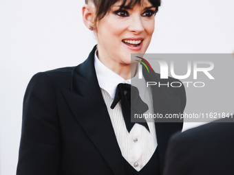 Winona Ryder attends the red carpet for the premiere of Beetlejuice Beetlejuice during the 81st Venice International Film Festival at Palazz...