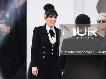 Winona Ryder attends the red carpet for the premiere of Beetlejuice Beetlejuice during the 81st Venice International Film Festival at Palazz...