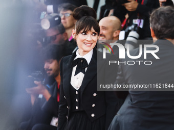 Winona Ryder attends the red carpet for the premiere of Beetlejuice Beetlejuice during the 81st Venice International Film Festival at Palazz...