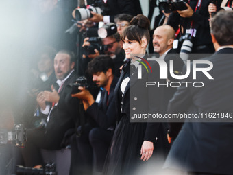 Winona Ryder attends the red carpet for the premiere of Beetlejuice Beetlejuice during the 81st Venice International Film Festival at Palazz...