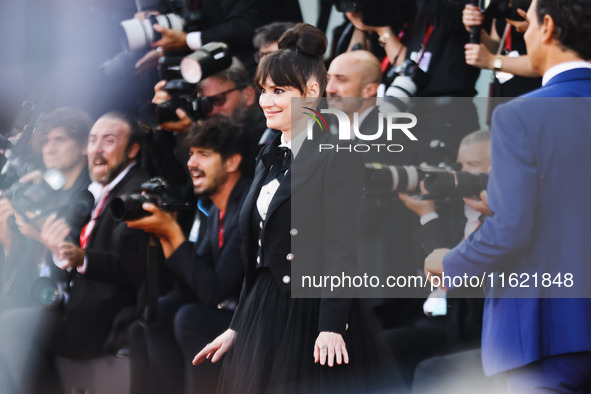 Winona Ryder attends the red carpet for the premiere of Beetlejuice Beetlejuice during the 81st Venice International Film Festival at Palazz...