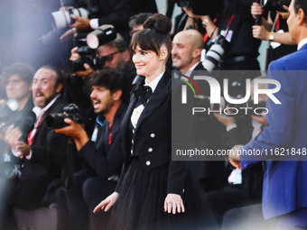 Winona Ryder attends the red carpet for the premiere of Beetlejuice Beetlejuice during the 81st Venice International Film Festival at Palazz...