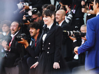 Winona Ryder attends the red carpet for the premiere of Beetlejuice Beetlejuice during the 81st Venice International Film Festival at Palazz...