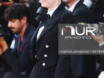 Winona Ryder attends the red carpet for the premiere of Beetlejuice Beetlejuice during the 81st Venice International Film Festival at Palazz...