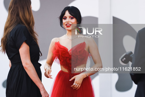 Jenna Ortega attends the red carpet for the premiere of Beetlejuice Beetlejuice during the 81st Venice International Film Festival at Palazz...