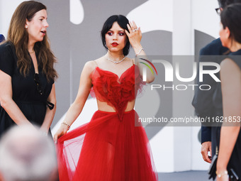 Jenna Ortega attends the red carpet for the premiere of Beetlejuice Beetlejuice during the 81st Venice International Film Festival at Palazz...