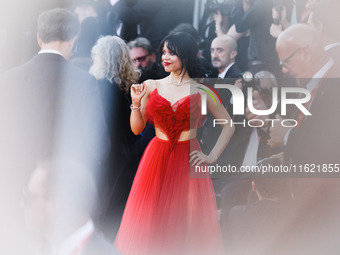 Jenna Ortega attends the red carpet for the premiere of Beetlejuice Beetlejuice during the 81st Venice International Film Festival at Palazz...