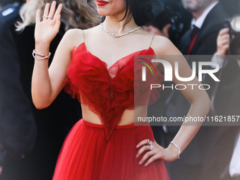 Jenna Ortega attends the red carpet for the premiere of Beetlejuice Beetlejuice during the 81st Venice International Film Festival at Palazz...