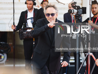 Tim Burton attends the red carpet for the premiere of Beetlejuice Beetlejuice during the 81st Venice International Film Festival at Palazzo...