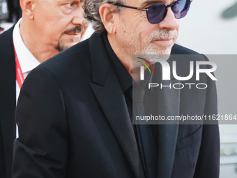 Tim Burton attends the red carpet for the premiere of Beetlejuice Beetlejuice during the 81st Venice International Film Festival at Palazzo...