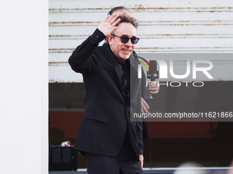 Tim Burton attends the red carpet for the premiere of Beetlejuice Beetlejuice during the 81st Venice International Film Festival at Palazzo...