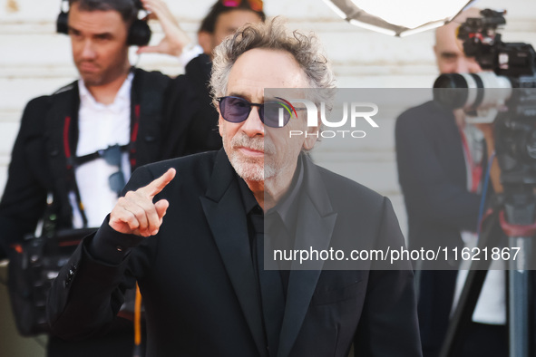 Tim Burton attends the red carpet for the premiere of Beetlejuice Beetlejuice during the 81st Venice International Film Festival at Palazzo...