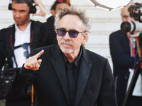 Tim Burton attends the red carpet for the premiere of Beetlejuice Beetlejuice during the 81st Venice International Film Festival at Palazzo...