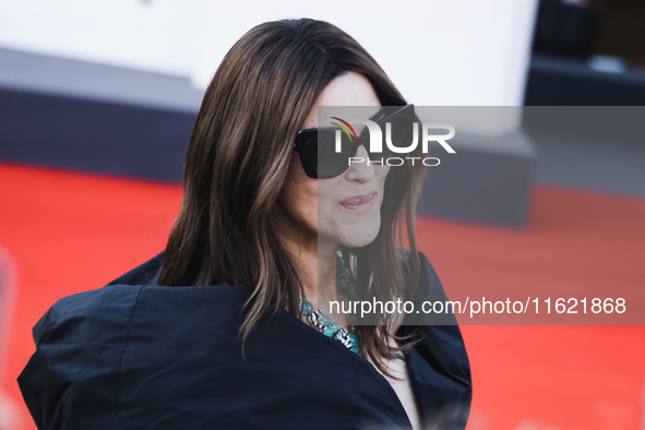 Monica Bellucci attends the red carpet for the premiere of Beetlejuice Beetlejuice during the 81st Venice International Film Festival at Pal...