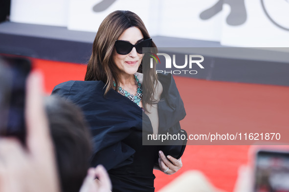 Monica Bellucci attends the red carpet for the premiere of Beetlejuice Beetlejuice during the 81st Venice International Film Festival at Pal...