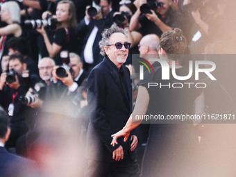 Tim Burton attends the red carpet for the premiere of Beetlejuice Beetlejuice during the 81st Venice International Film Festival at Palazzo...