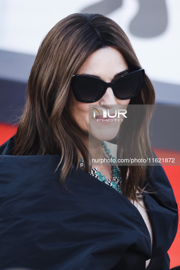 Monica Bellucci attends the red carpet for the premiere of Beetlejuice Beetlejuice during the 81st Venice International Film Festival at Pal...