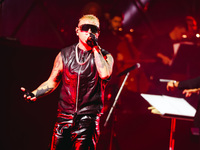 Lazza performs live during the Locura Opera N. 1 Tour at Piazzale Angelo Moratti in front of San Siro Stadium in Milan, Italy, on September...